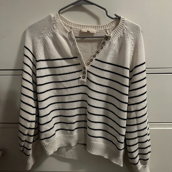 Sezane Léontine jumper Ecru/ Navy size Small - Picture 2 of 3